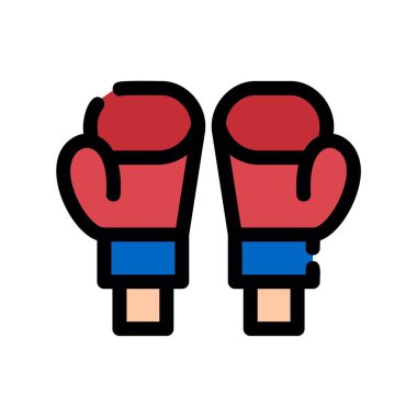 Boxer eldivenleri renk simgesi. Boks eldivenleri vektör illüstrasyonu