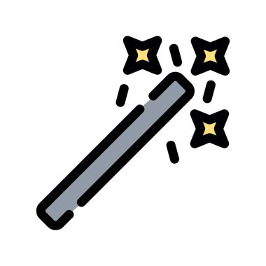 Asa ve yıldız ikonu. Düz renk tasarımı. vektör illüstrasyonu.