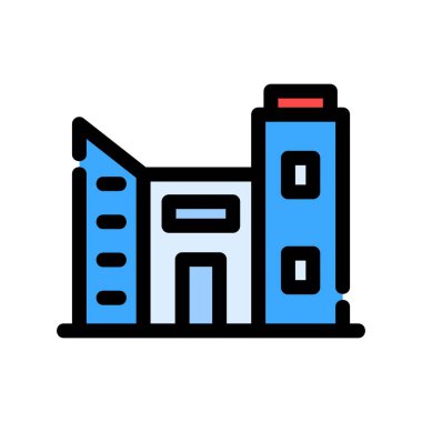 Bina simgesi. Basit resimleme