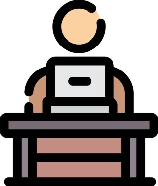 Bilgisayar dizüstü bilgisayarı adam simgesi