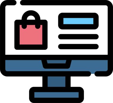 Bilgisayar. Web simgesi basit illüstrasyon