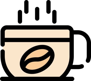 Kahve ikonu doldurulmuş - taslak biçiminde