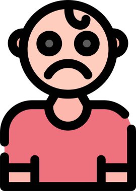 kızgın adam simgesi renk ana hatları vektörü