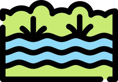 Büyük yeşil yapraklı güzel su dalgaları