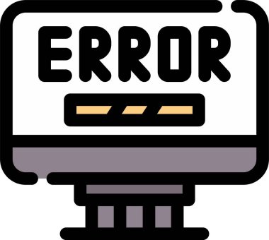 Hata simgesi ve vektör illüstrasyonu beyaz arkaplanda izole edildi