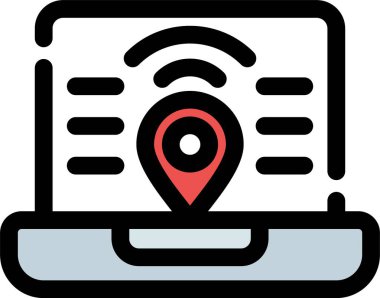 harita pin konumu simgesi, doldurulmuş ana hat biçimi