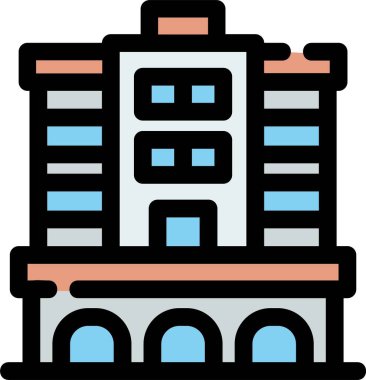 Bina. Web simgesi basit illüstrasyon