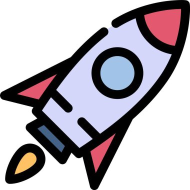 roket simgesi, vektör illüstrasyonu