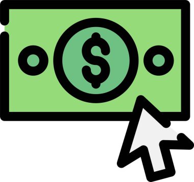 Dolar nakit ikonu vektör illüstrasyonu