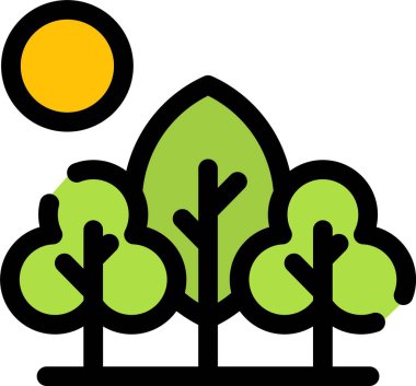 Ana hatlarıyla doğa ağacı orman simgesi