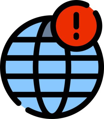 Küresel alarm ikonu. Genel küresel vektör simgesi rengini izole et