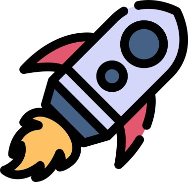 roket ikonu vektör illüstrasyonu