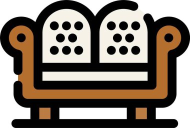 Sandalye ikonu. Beyaz arkaplanda izole edilmiş web tasarımı için mobilya vektör simgesi