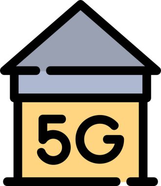 Doldurulmuş ana hatlar biçiminde 5 g ağ simgesi