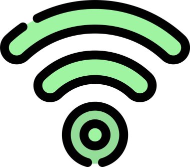 Beyaz arkaplanda izole edilmiş wifi simgesi ve vektör illüstrasyonu