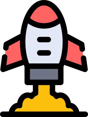 Uzay gemisi. Web simgesi basit illüstrasyon