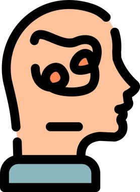 Maskeli kafa. Beyaz arkaplanda illüstrasyon