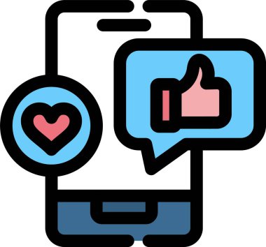 Kalp sohbet ikonu. kalp sohbet vektör rengi düz izole