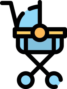 Bebek arabası. Basit resimleme