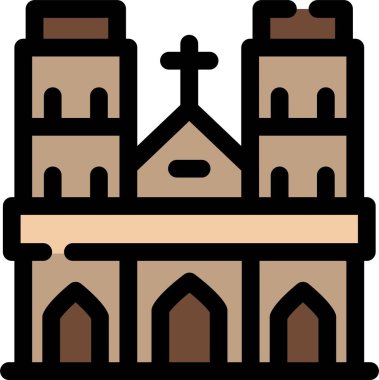 Katedral. Web simgesi basit illüstrasyon