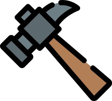 Çekiç simgesi, basit vektör illüstrasyonu