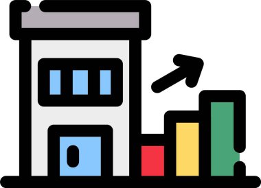 Bina. Web simgesi basit illüstrasyon