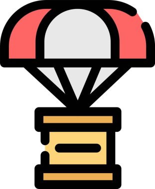 Paraşüt. Web simgesi basit illüstrasyon