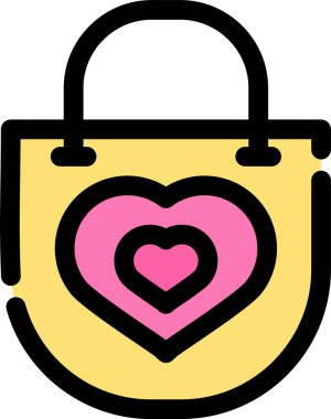 Kalp kilidi simgesi. Web için kalp vektör simgelerinin basit çizimi