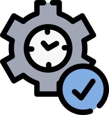 zaman yönetimi simgesi, vektör illüstrasyonu