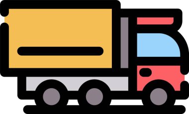 Kargo kamyonu kutsal kişilerin resmi, vektör çizim