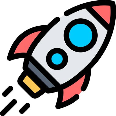 roket başlatma başlangıç simgesi dosya ana hatları biçiminde