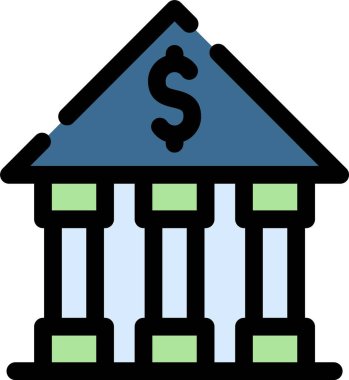 Banka. Web simgesi basit illüstrasyon