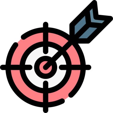 Hedef simgeyi hedef al. özet hedef hedef vektör rengi düz izole