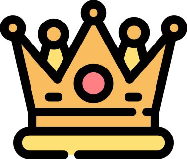 Taç kralı ikonu. beyaz üzerinde izole edilmiş taç kraliyet vektör simgesi rengi