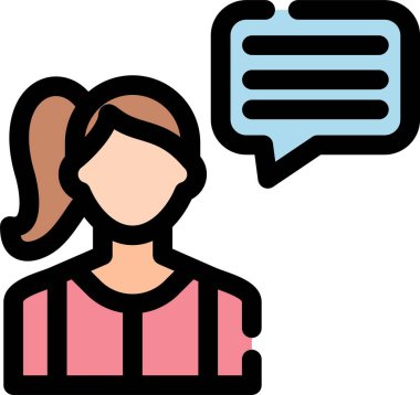 Konuş. Web simgesi basit illüstrasyon