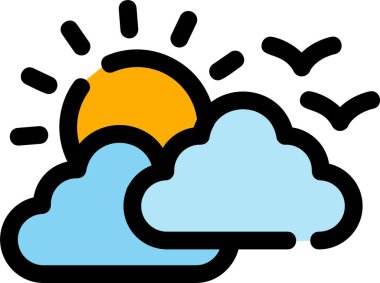 Bulut hava tahmini simgesi doldurulmuş ana hatlar biçiminde