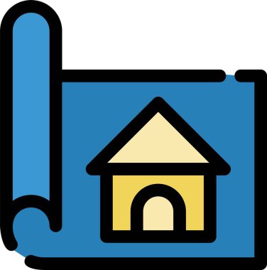 İnşaat ev inşa simgesi - taslak biçimi