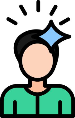 baş adam simgesi, vektör illüstrasyonu basit kafa arkaplanı