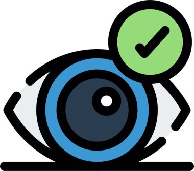 Göz merceği simgesi. beyaz arkaplanda izole edilmiş çizgi göz vektörü simgesi rengi