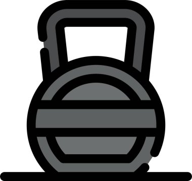 Fitness çan egzersiz simgesi doldurulmuş dış hat biçimi