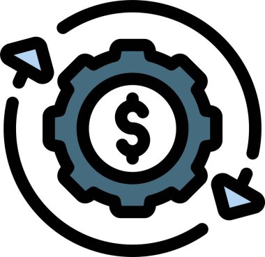 dişli para finans simgesi - taslak biçimi