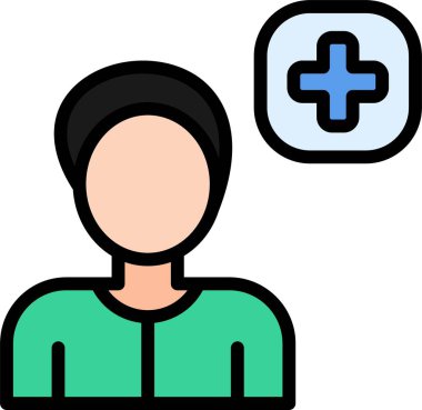 Hasta sağlık hizmetleri ikonu - ana hatları - biçiminde