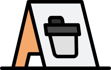 Kahve fincanı simgesi, vektör çizimi basit tasarım