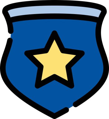 ABD yıldız rozeti simgesi - taslak biçimi