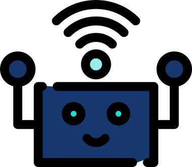 Kablosuz robot simgesi. vektör illüstrasyonu