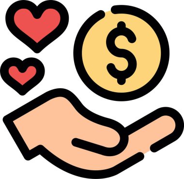 Para için. Web simgesi vektör illüstrasyonu