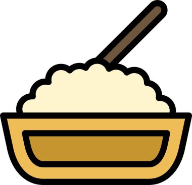 yemek kasesi ikonu - taslak biçiminde