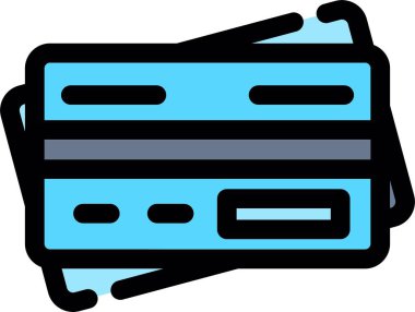 Banka kredi kartı simgesi - taslak biçimi