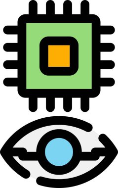 dijital göz simgesi, vektör illüstrasyonu beyaz arkaplanda izole edildi