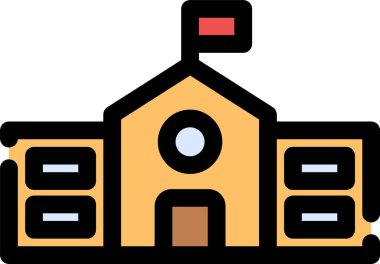 Bina. Web simgesi basit illüstrasyon